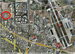 du googleplex (cerclé de rouge) à la nasa