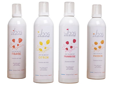 mousse de fruits en aérosol de woos.