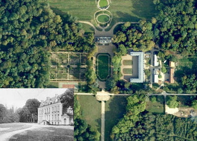 une vue aérienne du château de la porte.