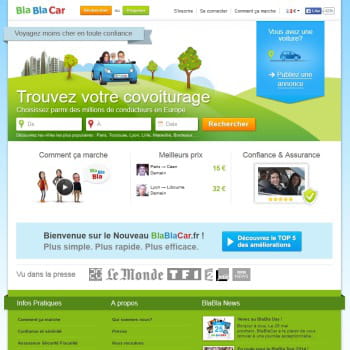 1er : blablacar avec 1,2 million de vu