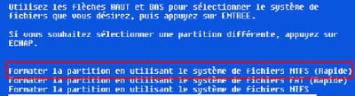 un reformatage rapide suffit normalement