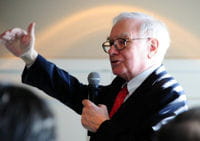 warren buffet, lors d'une conférence.