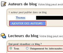 copie d'écran de l'option 'ajouter des auteurs' de blogger.