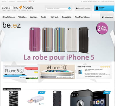 page d'accueil d'everything4mobile.fr