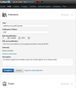 vous pouvez regrouper vos publications.