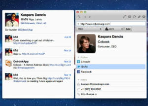 cobook récupère les données de twitter, facebook et linkedin pour enrichir votre