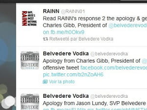 au coeur d'une polémique tenace, la marque de vodka belvedere a dû s'excuser sur