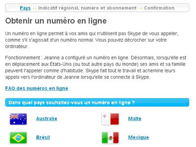 demander un numéro d'appel international exploitable depuis un téléphone fixe ou