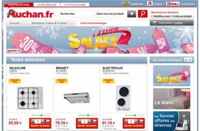 rubrique 'soldes' du site auchan.fr