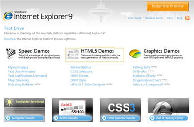le service pour installer la preview du navigateur internet explorer 9.