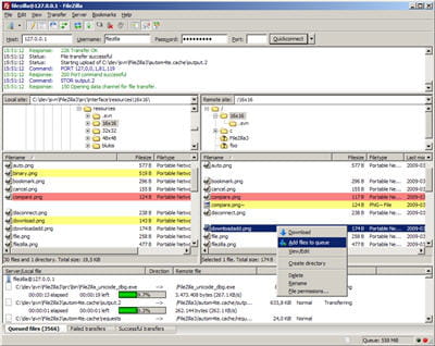 copie d'écran proposée sur le site de filezilla