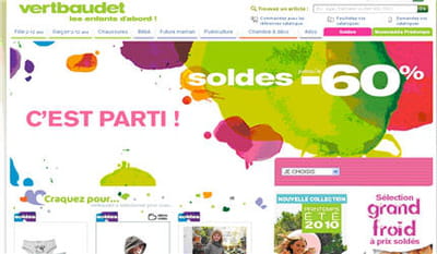 page d'accueil de vertbaudet.fr