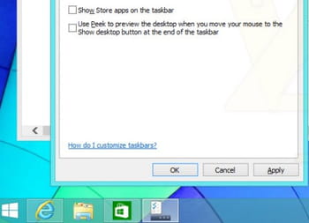 un menu propose de montrer les apps modern ui sur la barre des tâches ('show