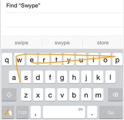sur swype, vous formez les lettres vous-mêmes.
