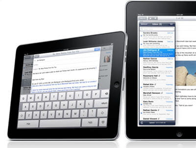on retrouve bien sûr un clavier virtuel sur l'ipad