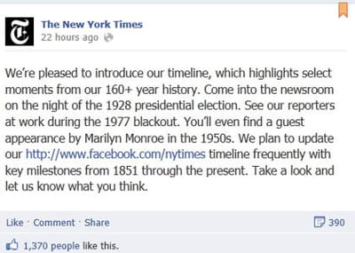 le new york times a décidé d'épingler le post expliquant la démarche de sa