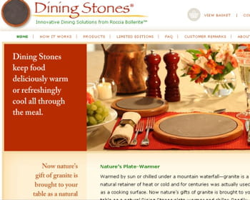 capture de la page d'accueil du site de dinnig stones.