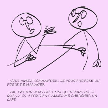 il se prend pour le chef... mais sait trancher.