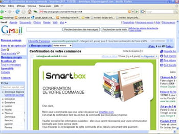 le service de messagerie gmail