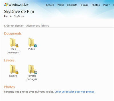 l'outil de stockage en ligne, avec des dossiers qu'on aménage comme on le