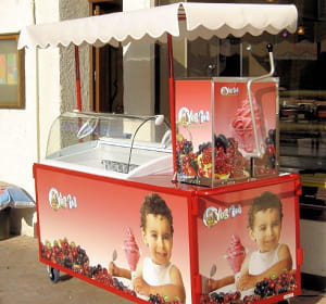 composé de fruits surgelés et de yaourt glacé, ce dessert est préparé à la