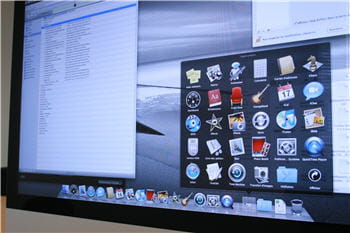 illustration de l'environnement applicatif intégré de l'imac, et du dock (la