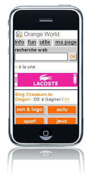 exemple de bannière lacoste touch of pink pour le plan média mobile