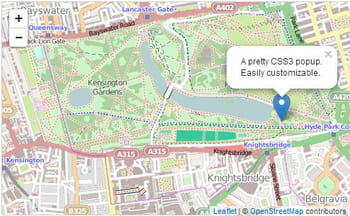 leaflet permet de faire facilement apparaître sur une carte (ici