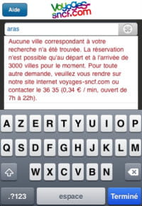 l'application de voyages sncf informe clairement l'utilisateur en cas de