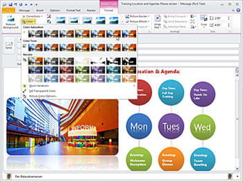 l'insertion d'images et de fonds dans les mails sous outlook 2010 béta