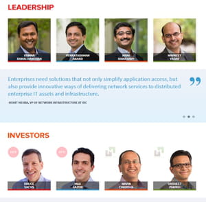 les dirigeants et investisseurs de cloudgenix.