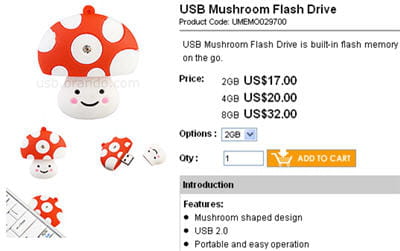 clé usb en forme de champignon.