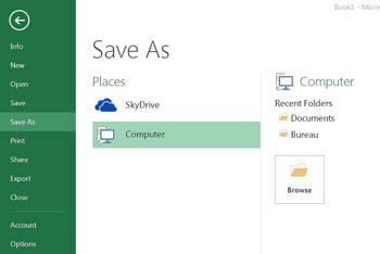 il est possible d'enregistrer les documents office 2013 dans skydrive, mais