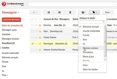 la messagerie gmail est intégrée aux google apps.