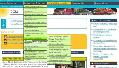 aperçu de l'onglet infos et services