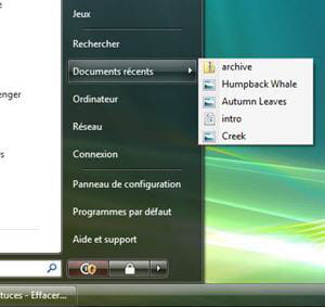 le menu démarrer sous vista