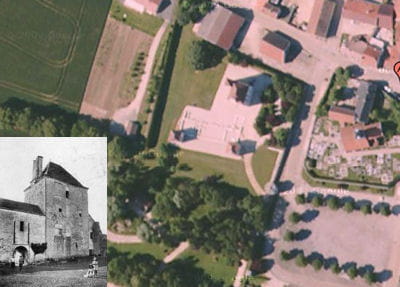une vue aérienne du château de chazeuil.