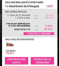 le panier apparait lorsqu'un produit est ajouté