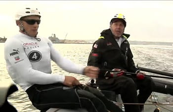 larry ellison lors d'une des dernières coupe de l'america.