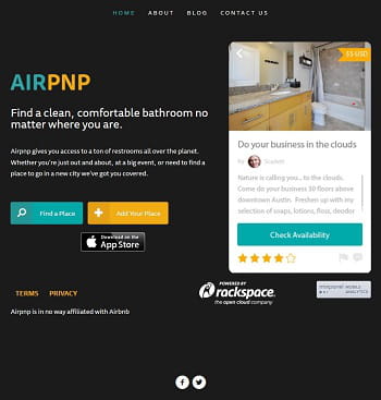 5 dollars pour l'utilisation de ces toilettes référencées sur airpnp