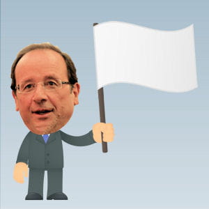 le drapeau blanc est souvent de sortie avec françois hollande.