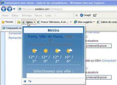 les slices s'ouvrent dans une petite fenêtre