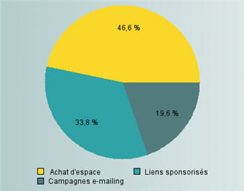 répartition des dépenses des annonceurs sur le web en 2007