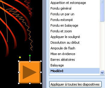 un bouton d'action de type lecture sous powerpoint