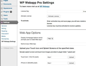 wp webapp installe une interface de paramétrage dans wordpress.