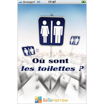 application permettant de localiser les toilettes les plus proches