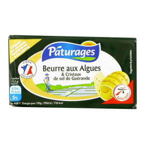 beurre aux algues et aux cristaux de sel de guérande de pâturages.