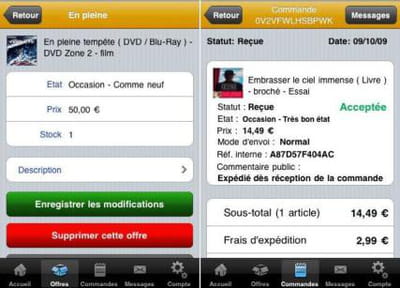 l'application iphone de fnac marketplace