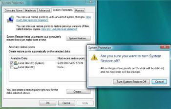 faire un point de restauration sous windows vista