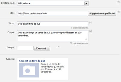 exemple de création d'une bannière pour une publicité renvoyant vers un site